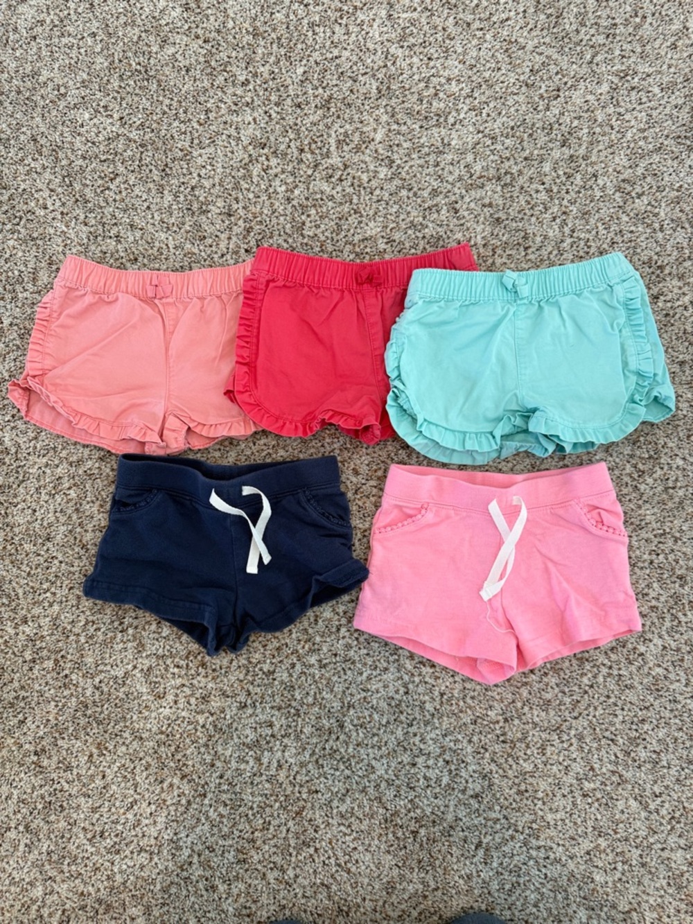 Carter's Girls' Cotton Pull-On Shorts - Mint, Navy, Pink